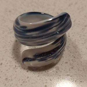Spiral Murano Glass Ring size 10.5